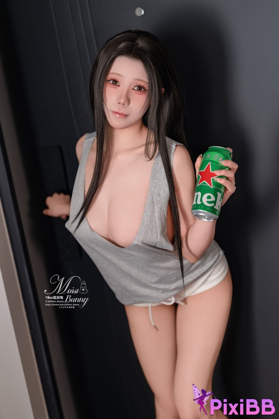 Cosplayer Sticky Dumpling Rabbit 12 monthly works Have a drink PixiBB.COM 001