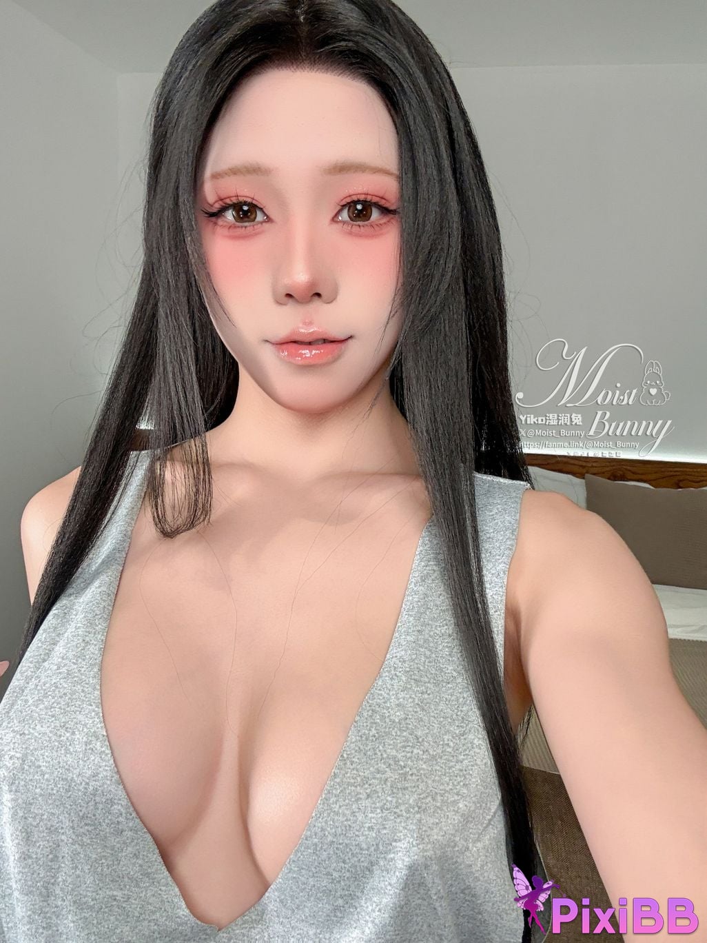 Cosplayer Sticky Dumpling Rabbit 12 monthly works Have a drink PixiBB.COM 122