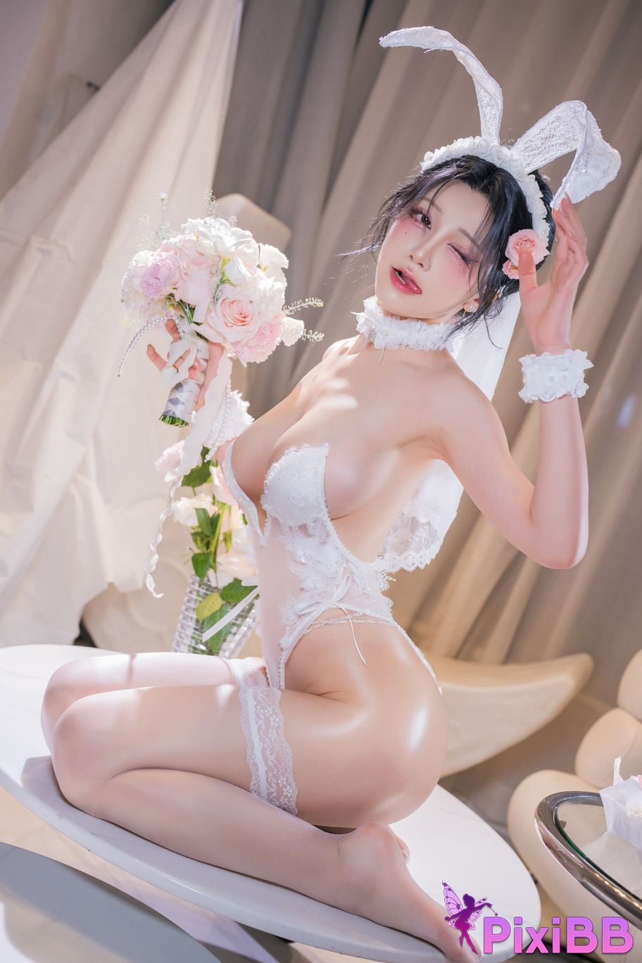 Cosplayer shuimiao Aqua JUL TIER2 Birthday Bunny birthday wedding bunny girl PixiBB.COM 040