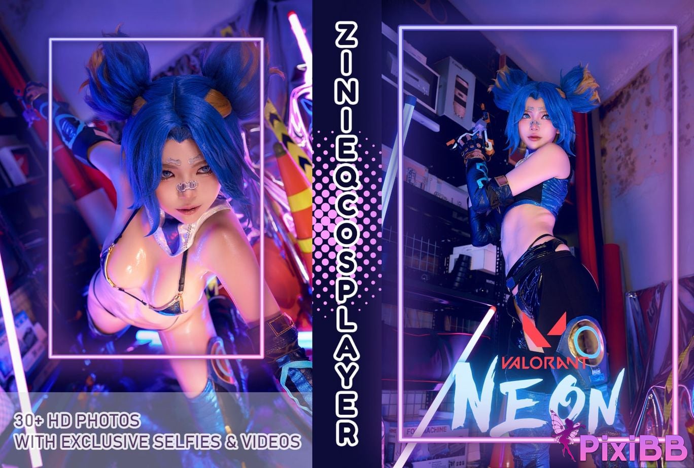 Cosplayer ZinieQ Valorant Fearless Contract neon S PixiBB.COM 001