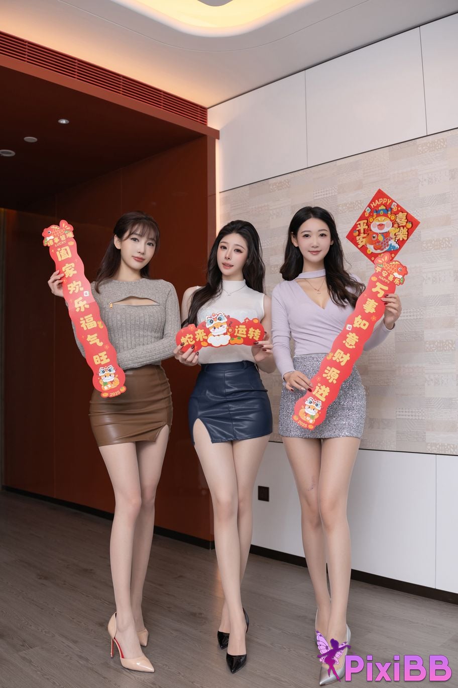 No watermark for in app purchases Lu Xuan Xuanxuan Its Xiao Doudou Tang An Qi Anqi XIUREN model Three sisters celebrating Chinese New Year PixiBB.COM 001