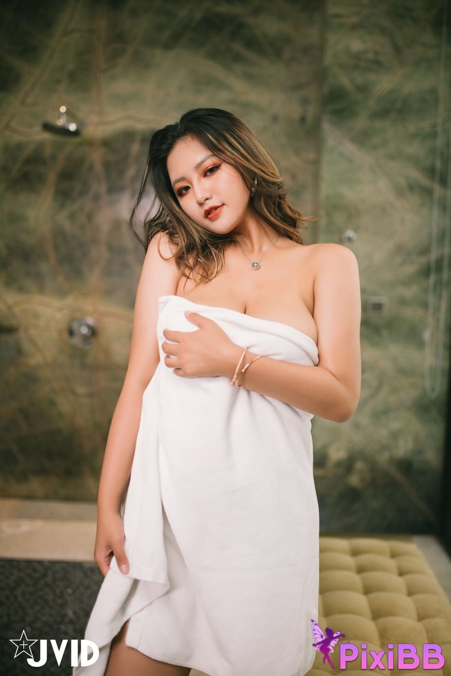 JVID Agelia Angie Busty custom girl serves wholeheartedly Nude interactive full body massage with breast push at your service Body Massage PixiBB.COM 018