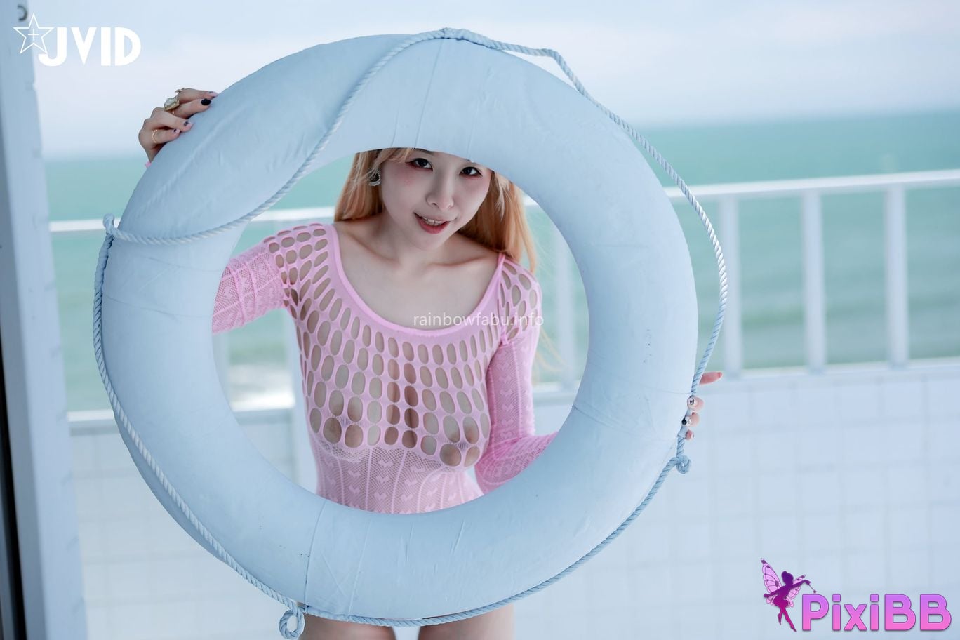 JVID Li Fei Er Chao Ju Ru Chuan Zhu Xing Gan Fen Se Lian Shen Dong Yong Zhuang PixiBB.COM 077