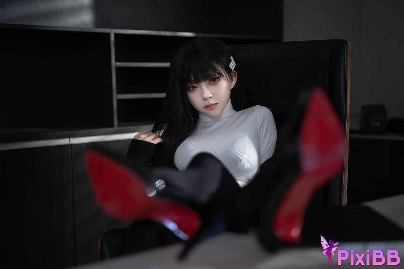 Cosplayer vector fish Azure Files Rion Moon black stockings OL PixiBB.COM 013