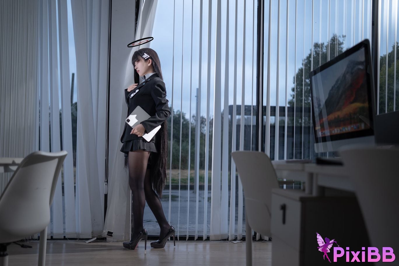 Cosplayer vector fish Azure Files Rion Moon black stockings OL PixiBB.COM 018