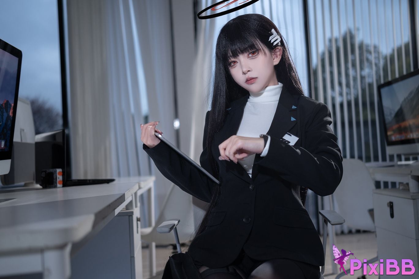 Cosplayer vector fish Azure Files Rion Moon black stockings OL PixiBB.COM 021