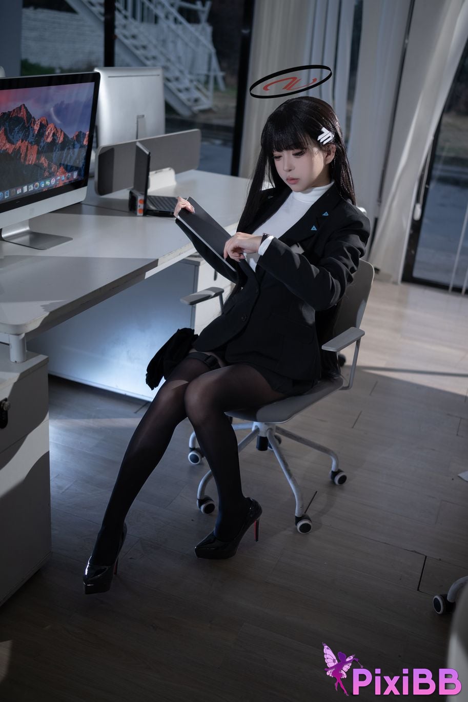 Cosplayer vector fish Azure Files Rion Moon black stockings OL PixiBB.COM 022