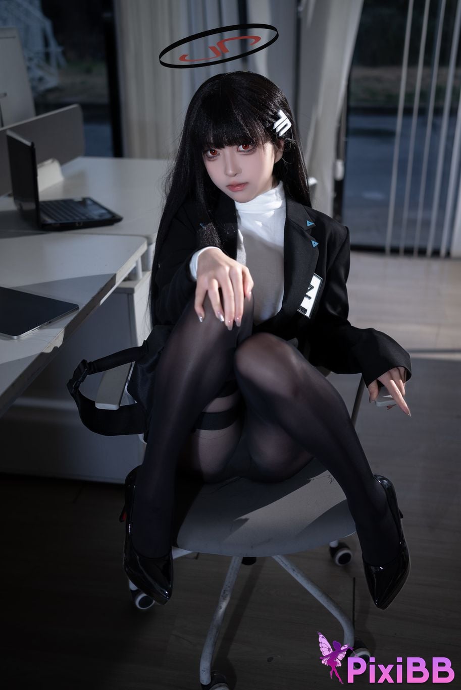 Cosplayer vector fish Azure Files Rion Moon black stockings OL PixiBB.COM 033