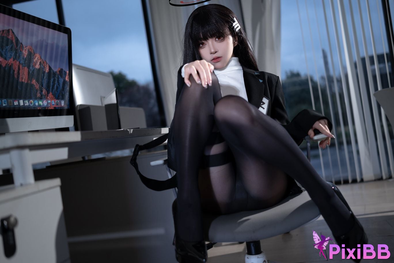 Cosplayer vector fish Azure Files Rion Moon black stockings OL PixiBB.COM 034