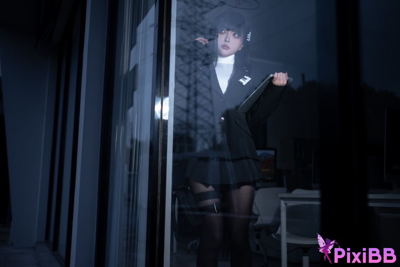 Cosplayer vector fish Azure Files Rion Moon black stockings OL PixiBB.COM 036