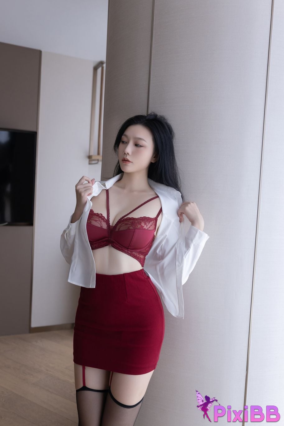 No watermark for in app purchases safely anran XIUREN model red dress OL PixiBB.COM 020