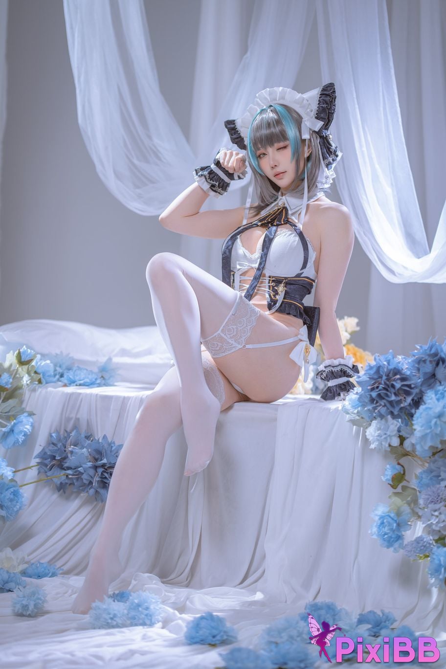 Cosplayer The star is late Hoshilily azur lane Cheshire PixiBB.COM 027