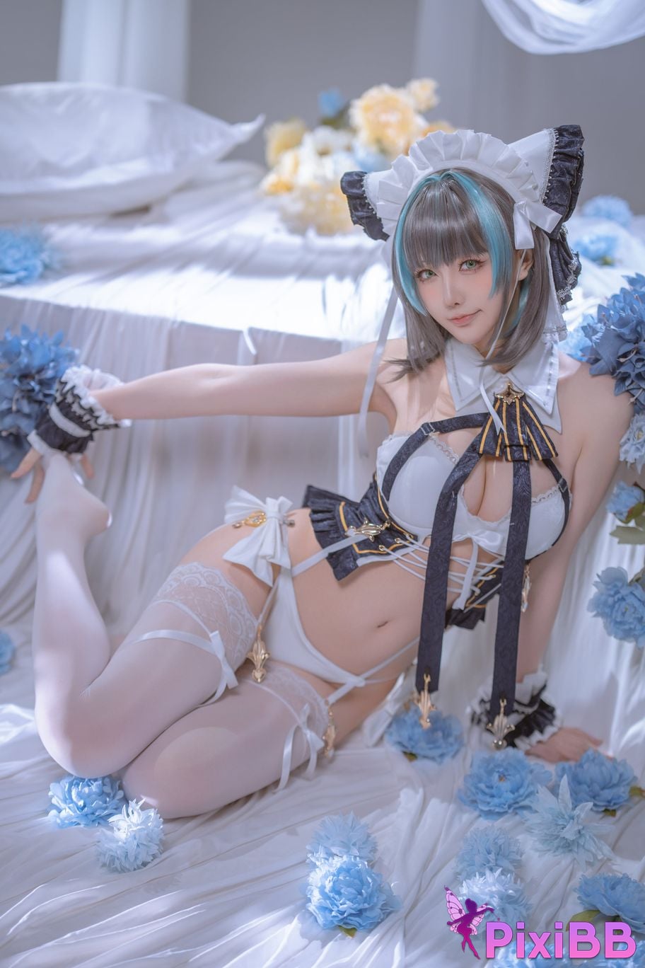 Cosplayer The star is late Hoshilily azur lane Cheshire PixiBB.COM 030