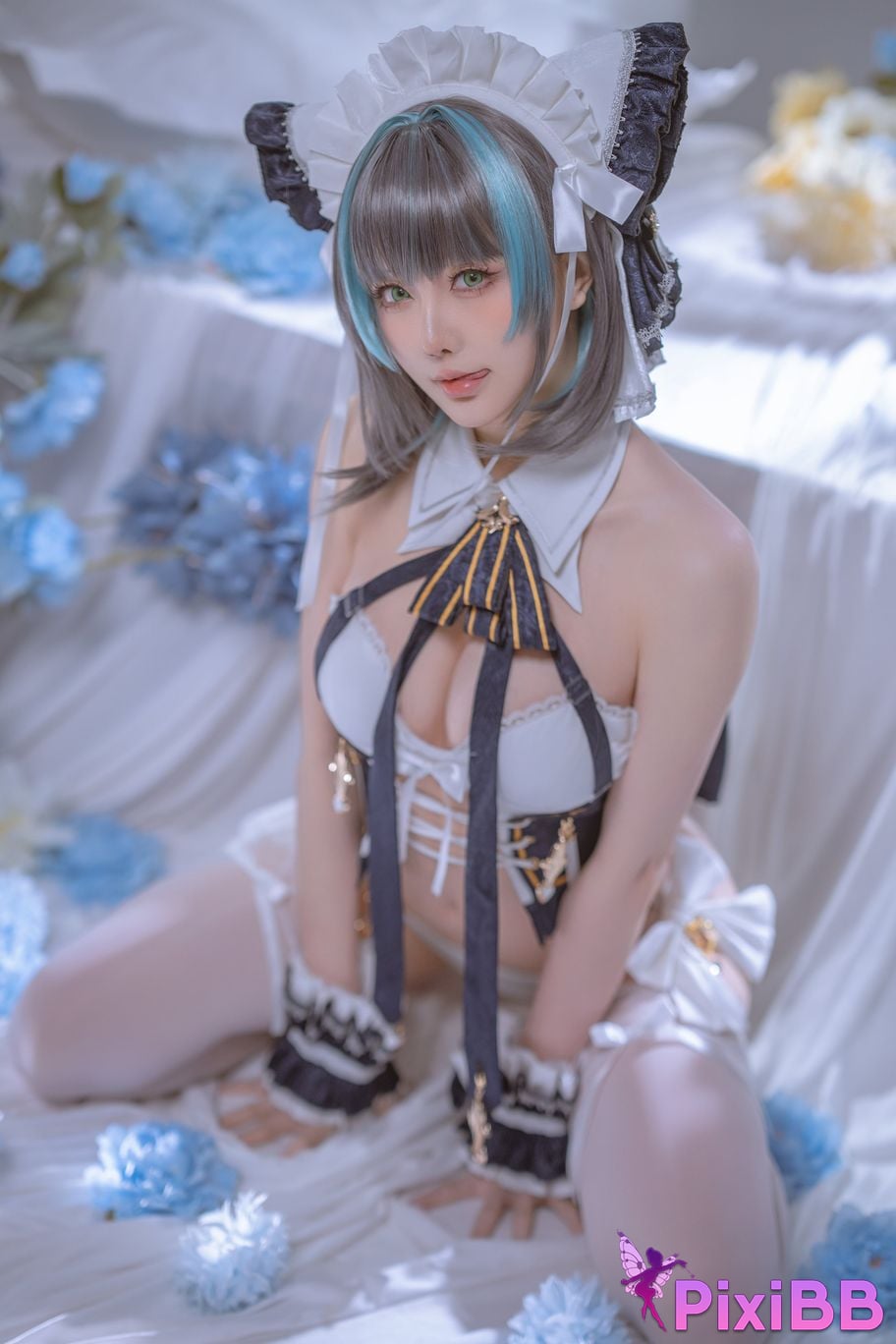 Cosplayer The star is late Hoshilily azur lane Cheshire PixiBB.COM 033