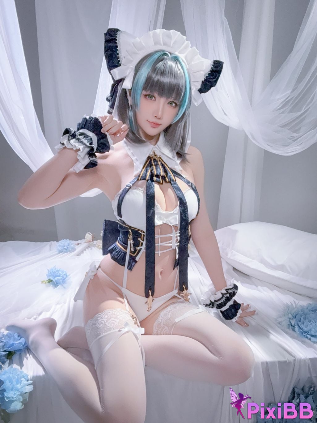 Cosplayer The star is late Hoshilily azur lane Cheshire PixiBB.COM 043