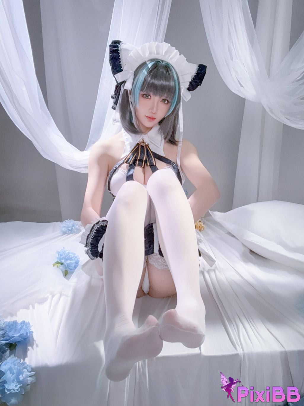 Cosplayer The star is late Hoshilily azur lane Cheshire PixiBB.COM 046