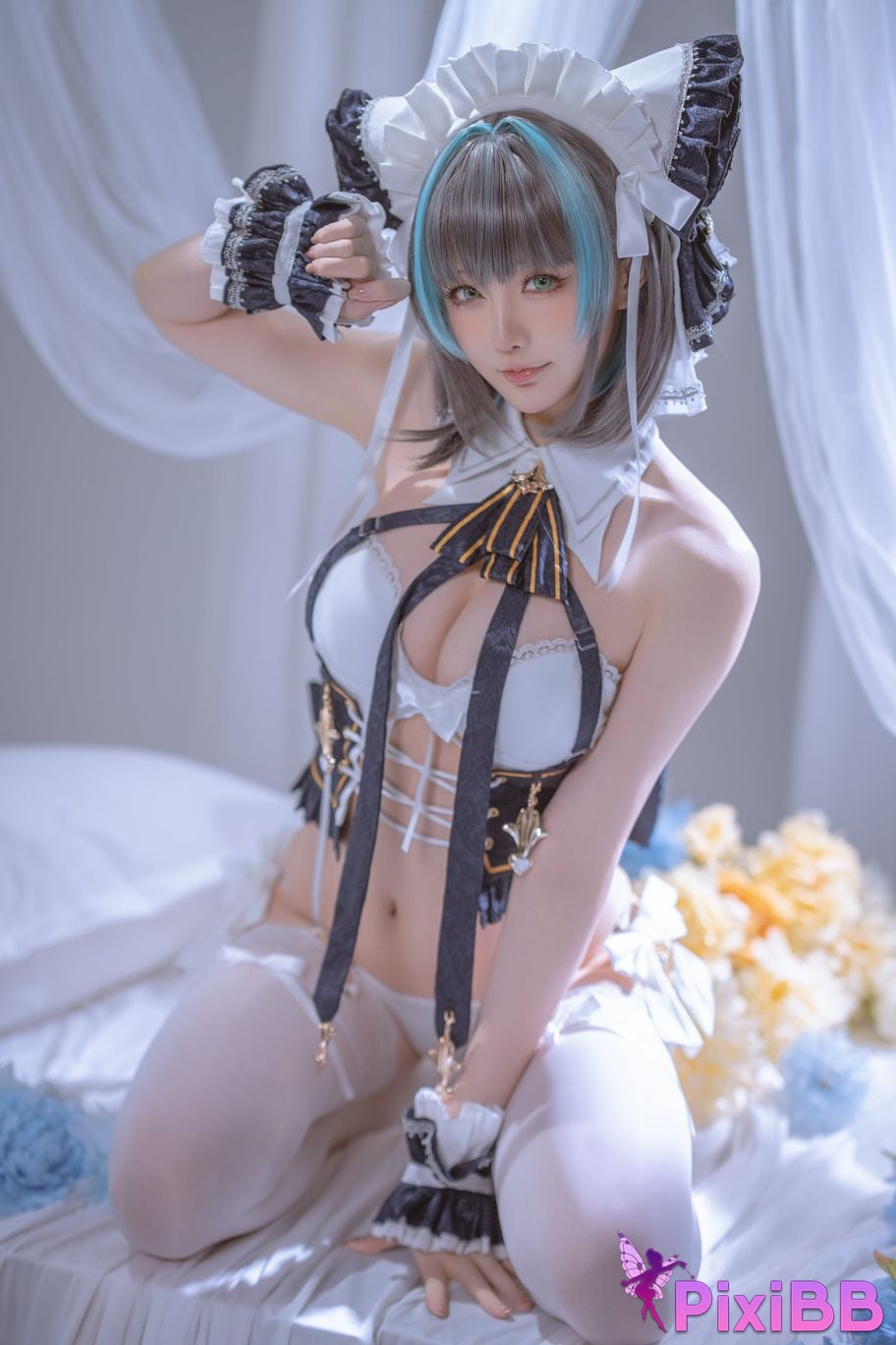 Cosplayer The star is late Hoshilily azur lane Cheshire PixiBB.COM 055