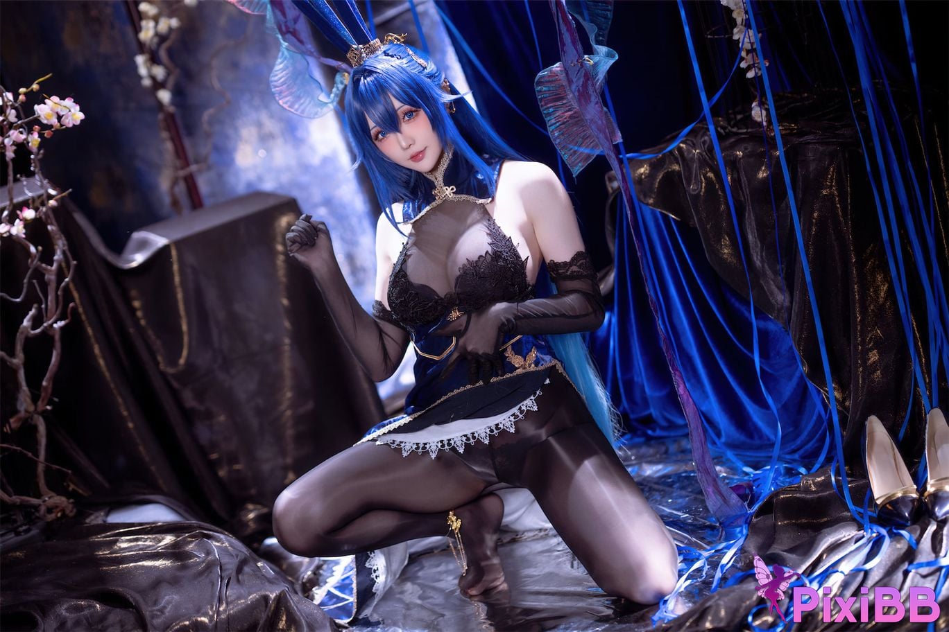 Cosplayer The star is late Hoshilily azur lane New Jersey Bunny Garden PixiBB.COM 036