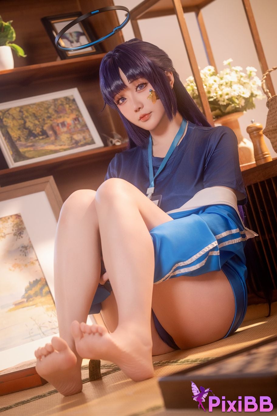 Cosplayer The star is late Hoshilily Azure Files Hayase Yuka gym clothes PixiBB.COM 009
