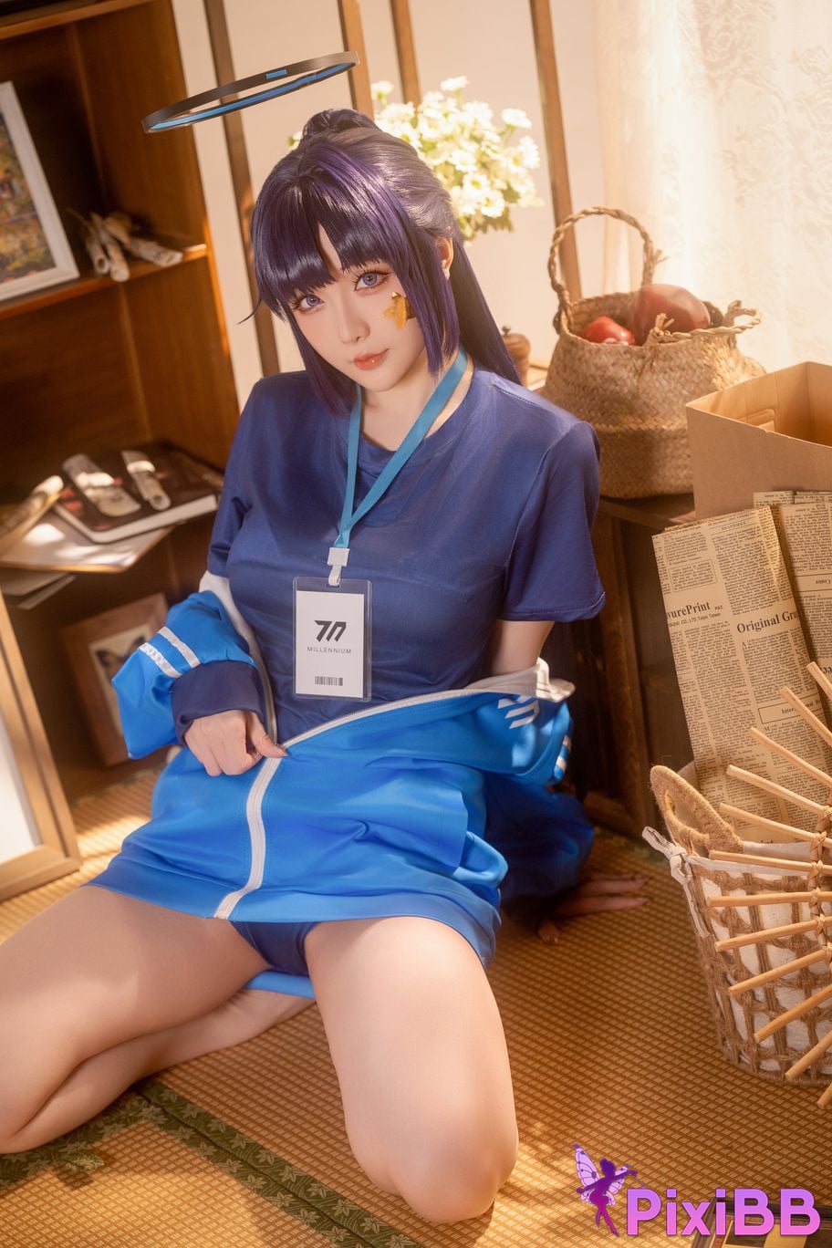 Cosplayer The star is late Hoshilily Azure Files Hayase Yuka gym clothes PixiBB.COM 015