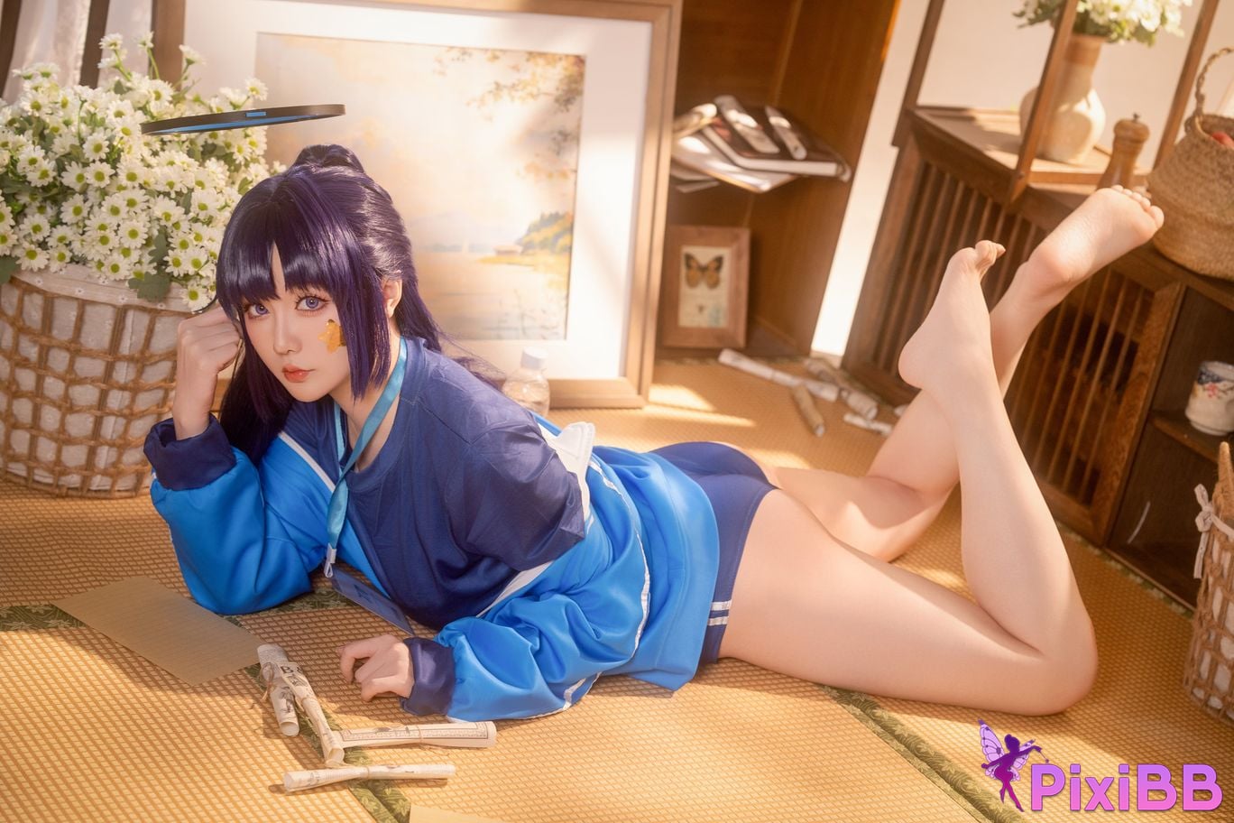 Cosplayer The star is late Hoshilily Azure Files Hayase Yuka gym clothes PixiBB.COM 032