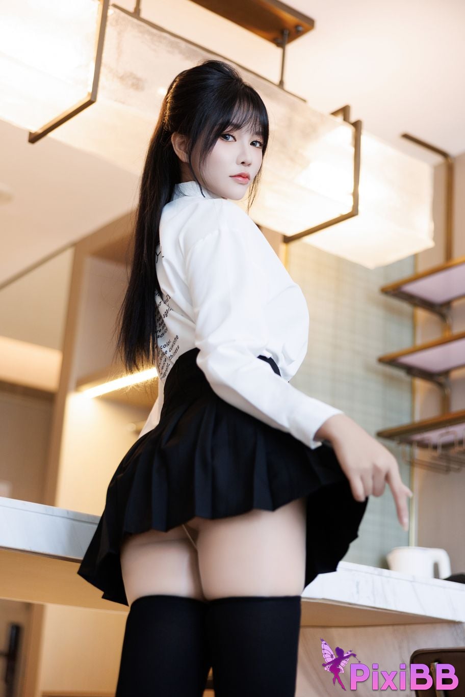 No watermark for in app purchases Na Bi Nabi XIUREN model student uniform PixiBB.COM 007