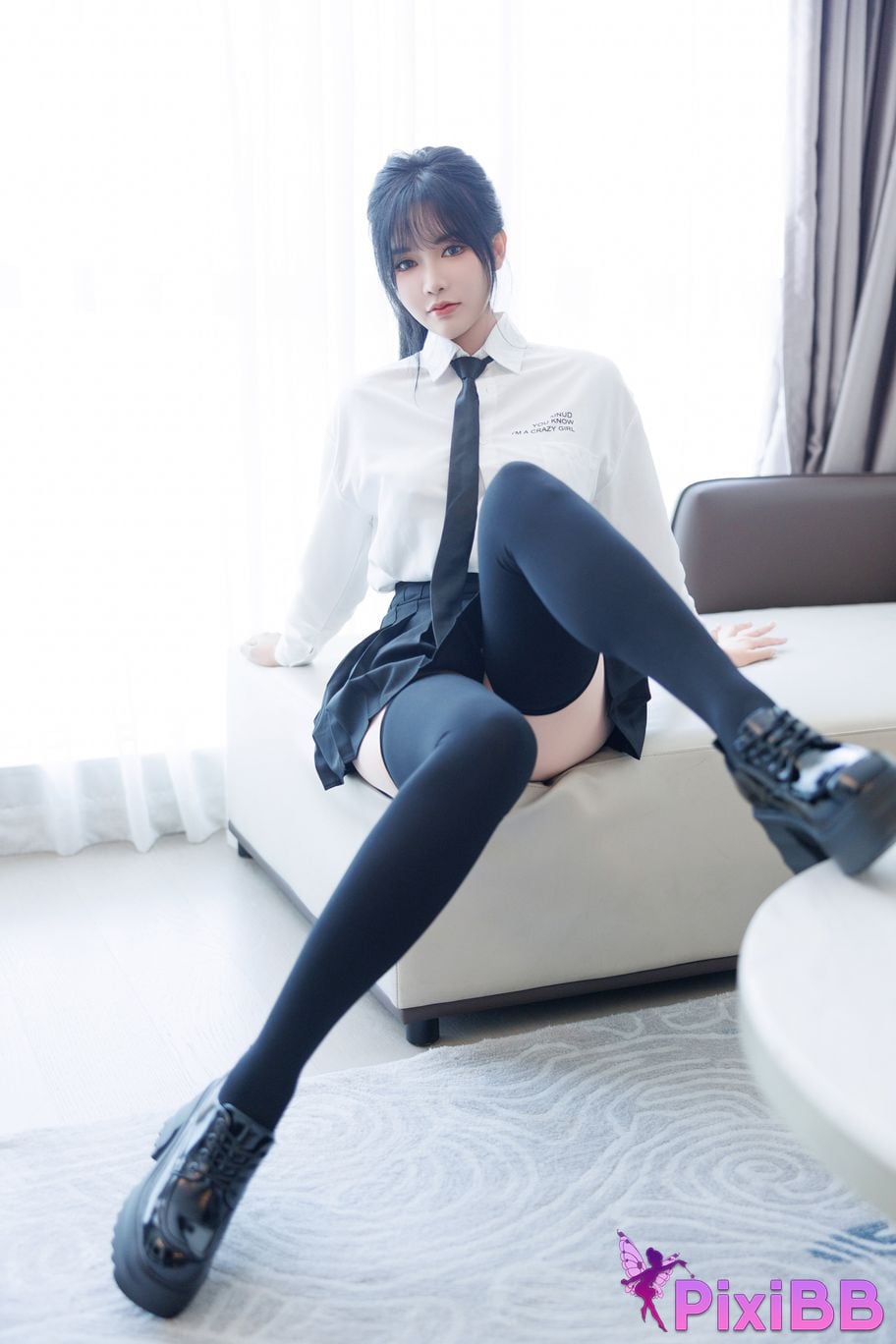 No watermark for in app purchases Na Bi Nabi XIUREN model student uniform PixiBB.COM 009