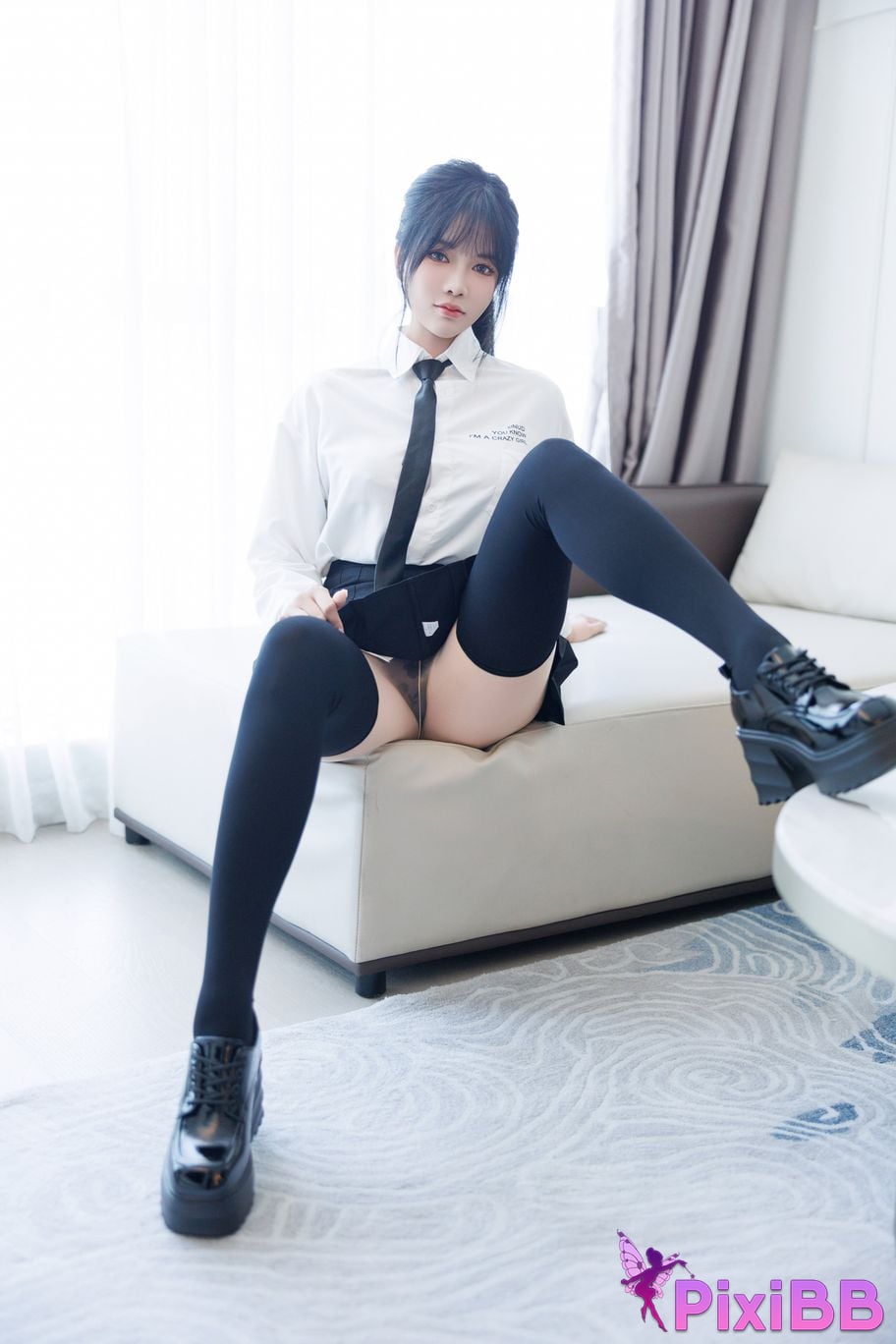 No watermark for in app purchases Na Bi Nabi XIUREN model student uniform PixiBB.COM 010