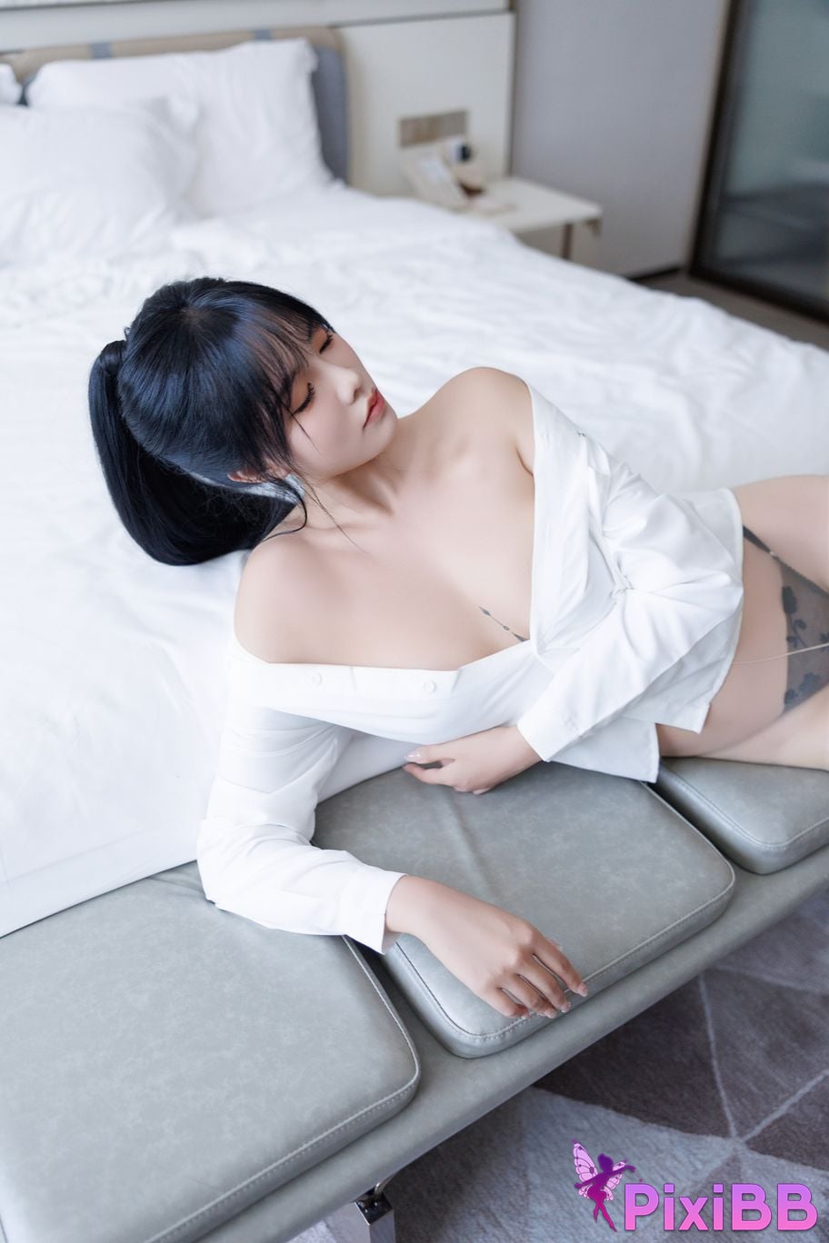 No watermark for in app purchases Na Bi Nabi XIUREN model student uniform PixiBB.COM 077