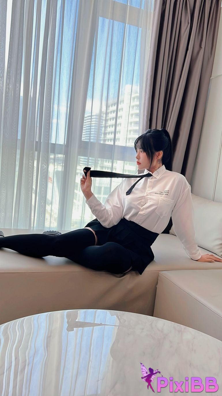 No watermark for in app purchases Na Bi Nabi XIUREN model student uniform PixiBB.COM 091