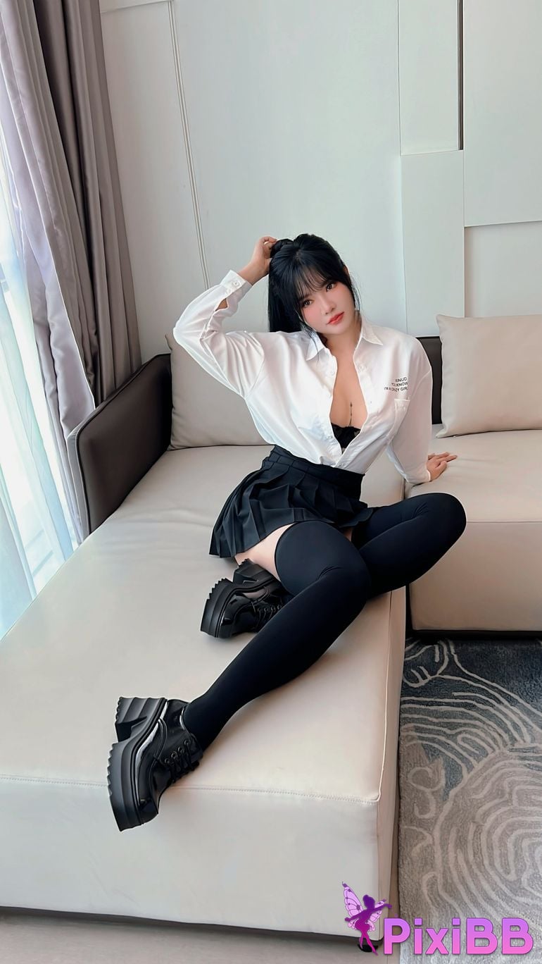 No watermark for in app purchases Na Bi Nabi XIUREN model student uniform PixiBB.COM 094