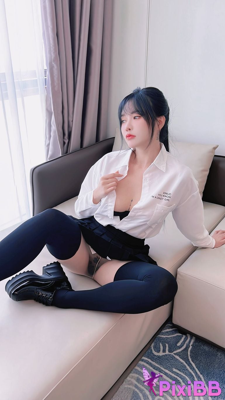 No watermark for in app purchases Na Bi Nabi XIUREN model student uniform PixiBB.COM 096