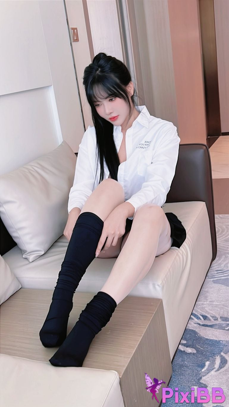 No watermark for in app purchases Na Bi Nabi XIUREN model student uniform PixiBB.COM 107