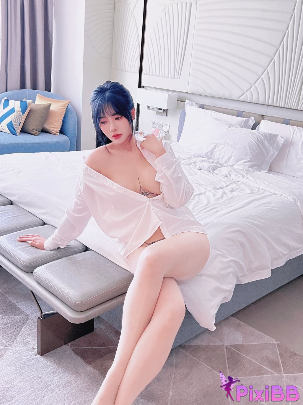 No watermark for in app purchases Na Bi Nabi XIUREN model student uniform PixiBB.COM 126