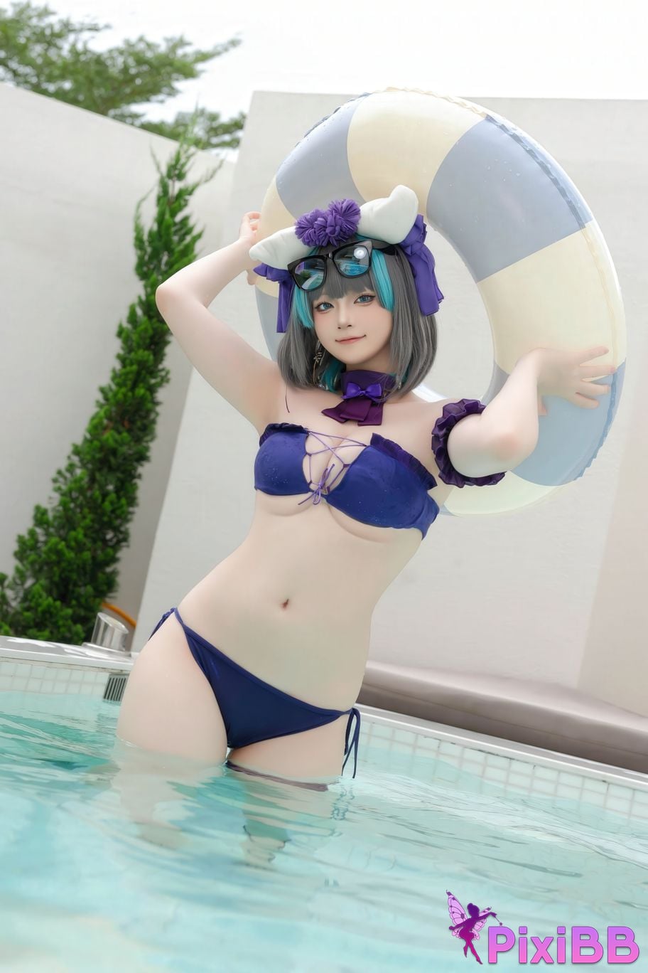 Cosplayer Island fish cheshire swimsuit PixiBB.COM 006