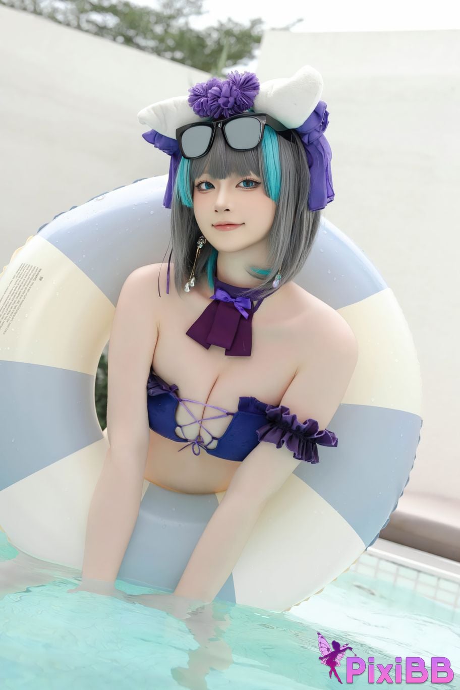 Cosplayer Island fish cheshire swimsuit PixiBB.COM 009