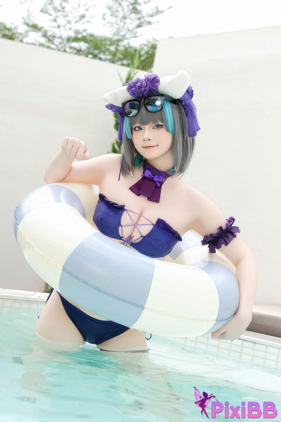 Cosplayer Island fish cheshire swimsuit PixiBB.COM 010