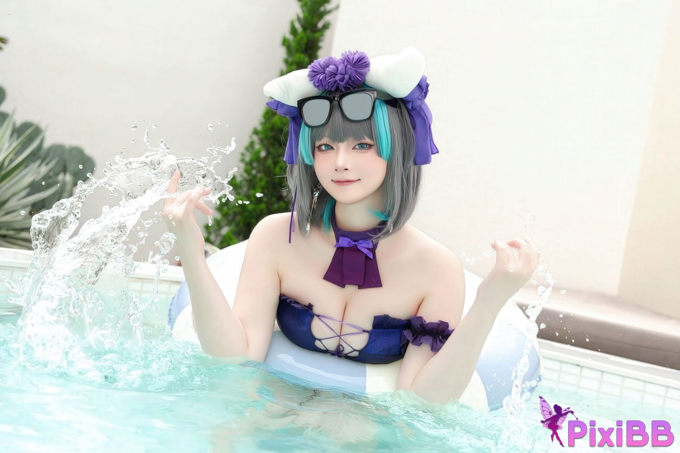 Cosplayer Island fish cheshire swimsuit PixiBB.COM 014