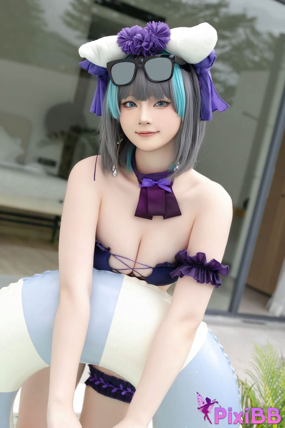 Cosplayer Island fish cheshire swimsuit PixiBB.COM 018