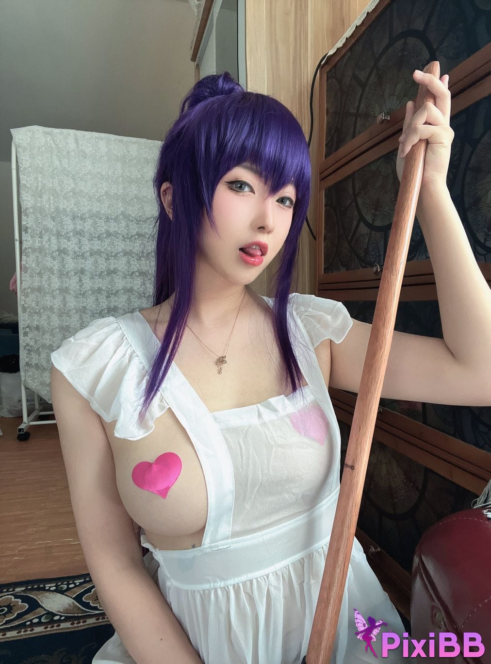 Cosplay Xiao Rong Zai Gu w Busujima Senior Apron PixiBB.COM 031