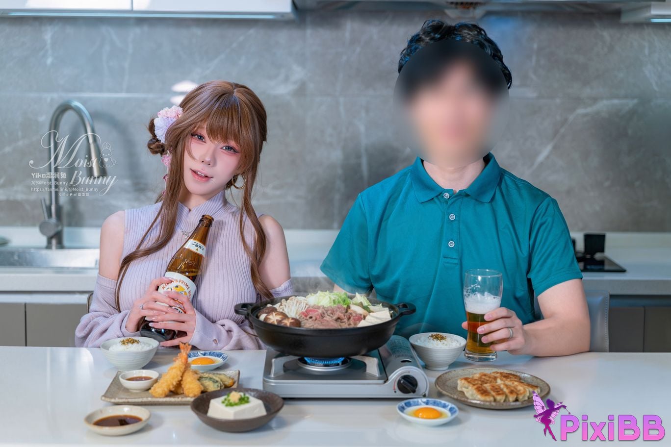 Cosplayer Sticky Dumpling Rabbit 2601 monthly works beside husband PixiBB.COM 033