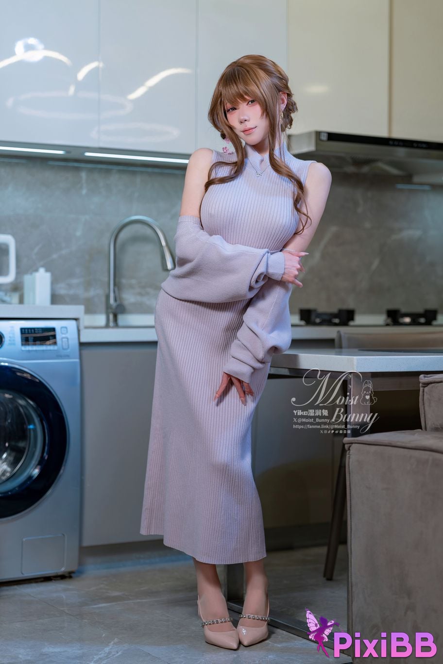 Cosplayer Sticky Dumpling Rabbit 2601 monthly works beside husband PixiBB.COM 047