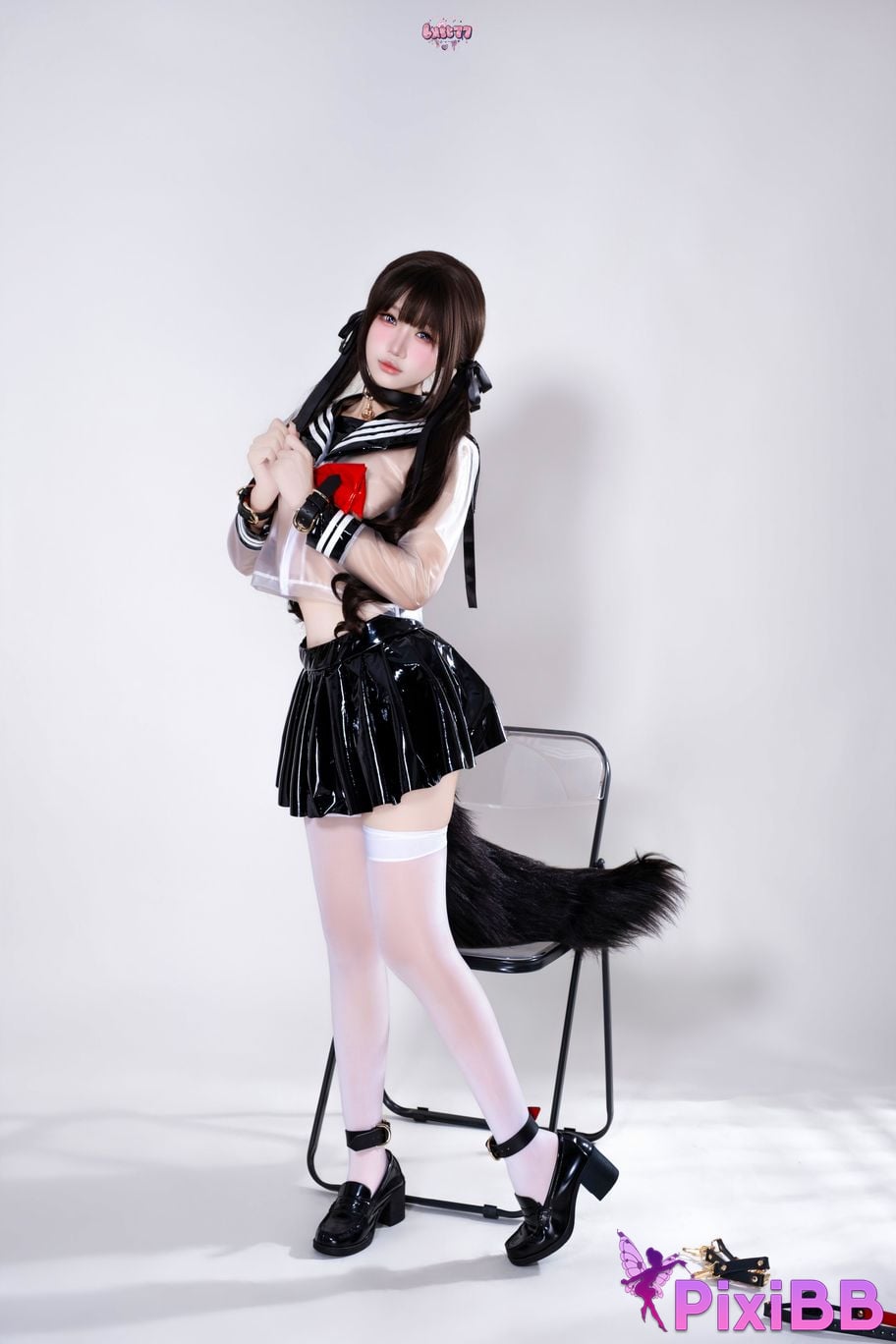 Cosplayer Qiqi be good Transparent animal tail JK PixiBB.COM 003