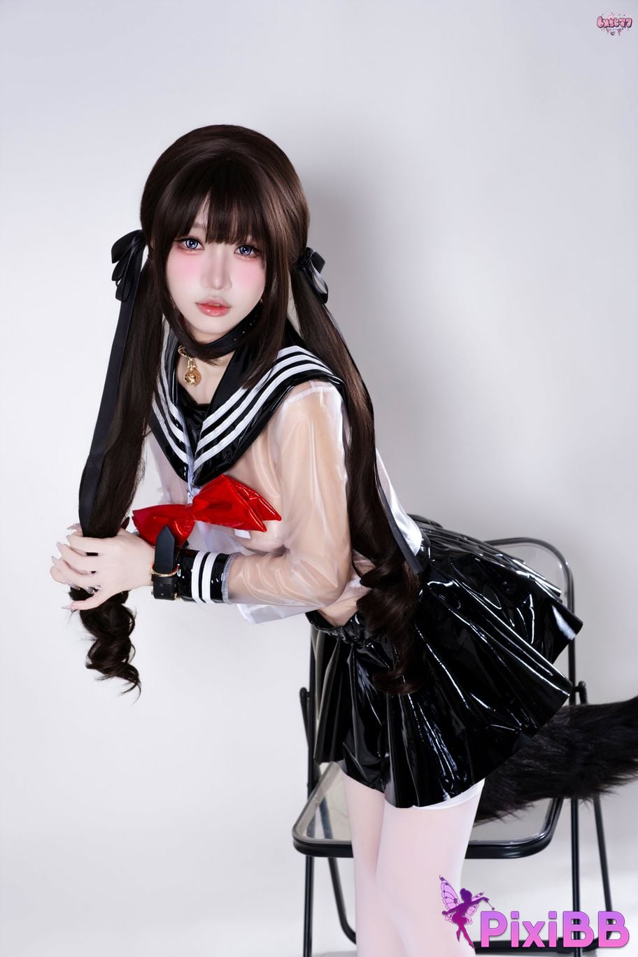 Cosplayer Qiqi be good Transparent animal tail JK PixiBB.COM 006