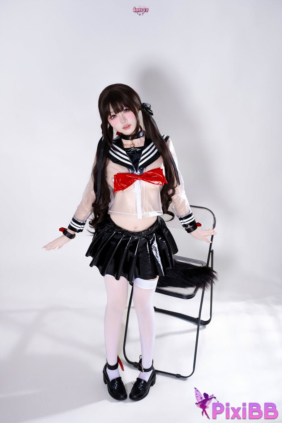 Cosplayer Qiqi be good Transparent animal tail JK PixiBB.COM 007