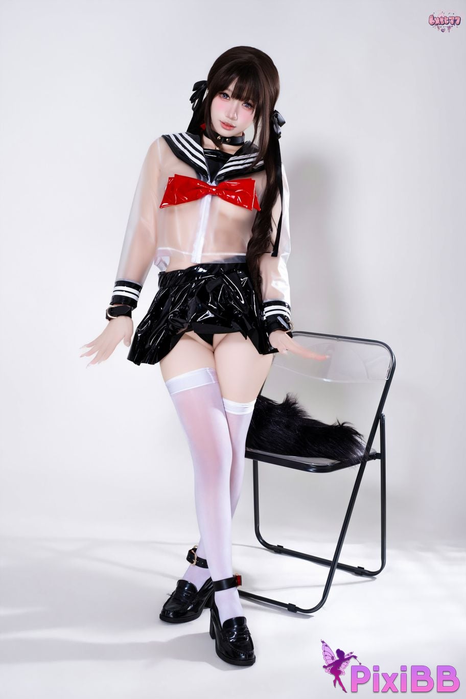 Cosplayer Qiqi be good Transparent animal tail JK PixiBB.COM 017