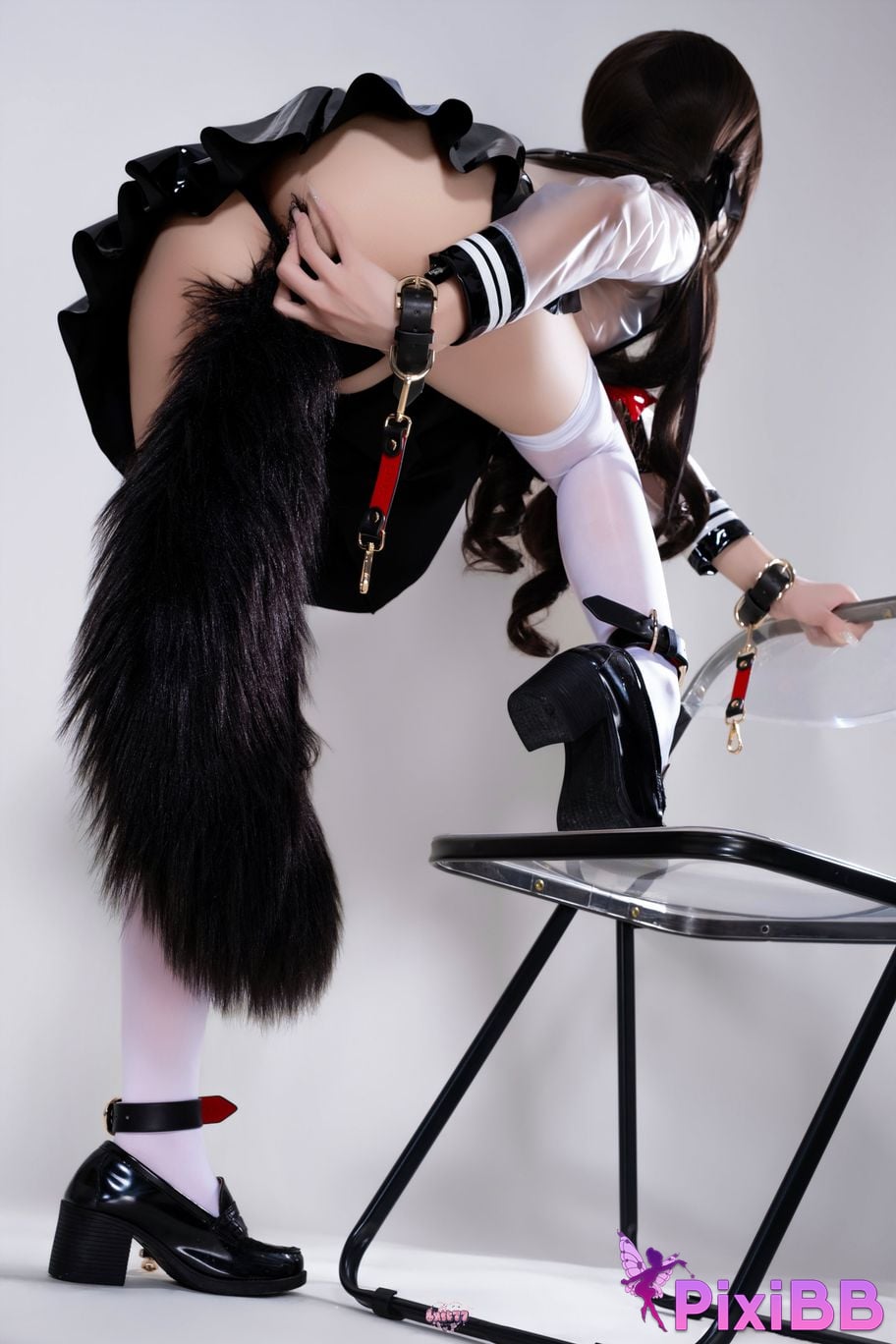 Cosplayer Qiqi be good Transparent animal tail JK PixiBB.COM 047