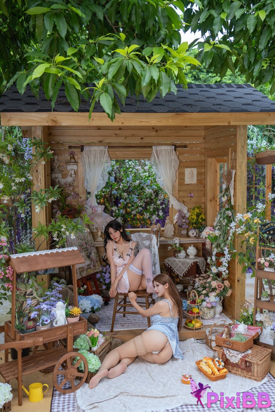 Cosplayer Yunxixi Yunx1x1 milk peach Nai Xi chan nice flower sleep PixiBB.COM 020