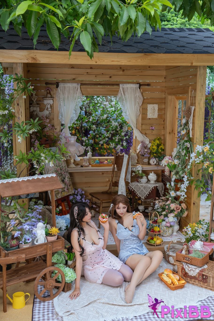 Cosplayer Yunxixi Yunx1x1 milk peach Nai Xi chan nice flower sleep PixiBB.COM 089