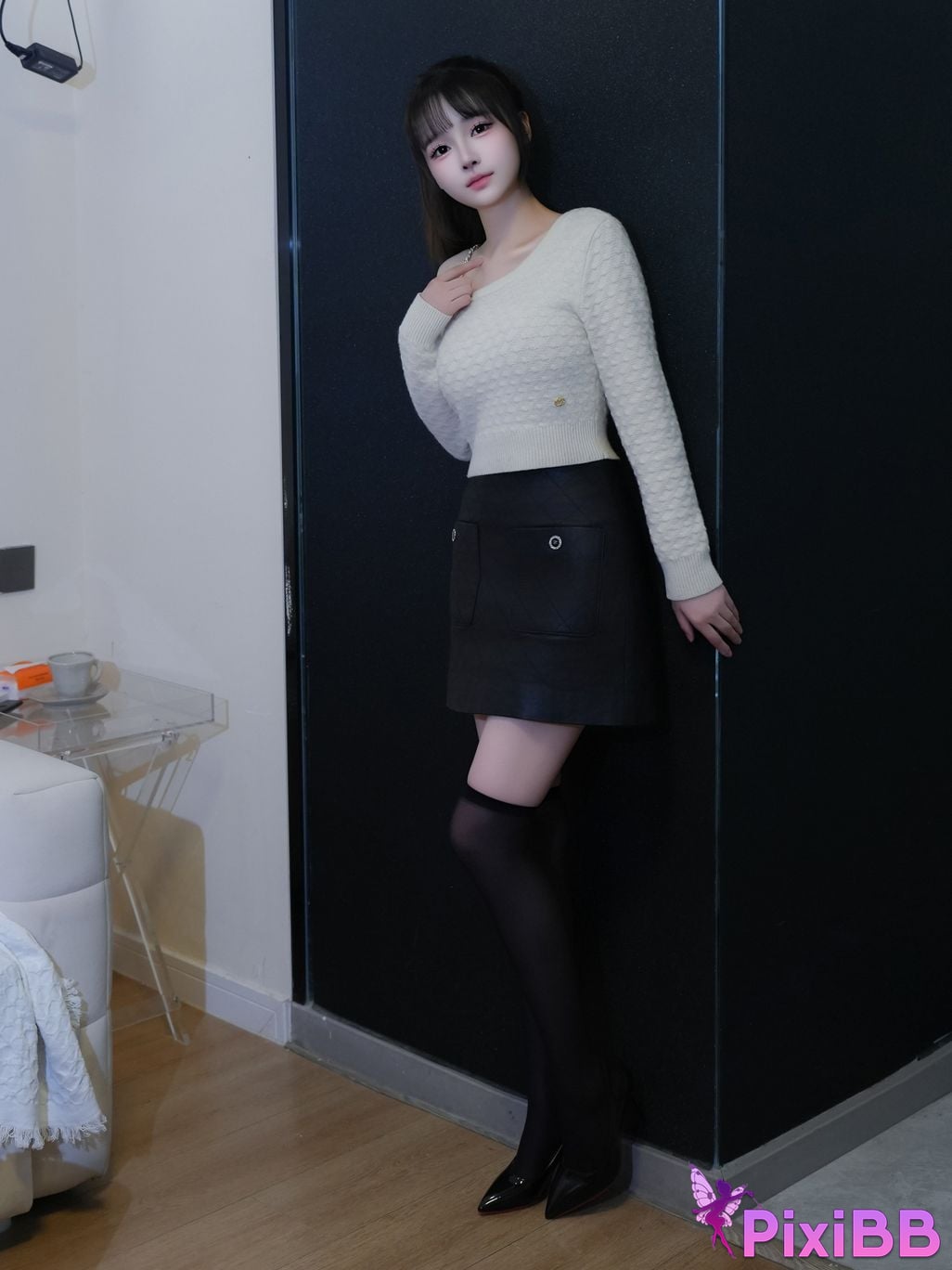 XR Uncensored Shen Mier R18 XIUREN model black and white life PixiBB.COM 056